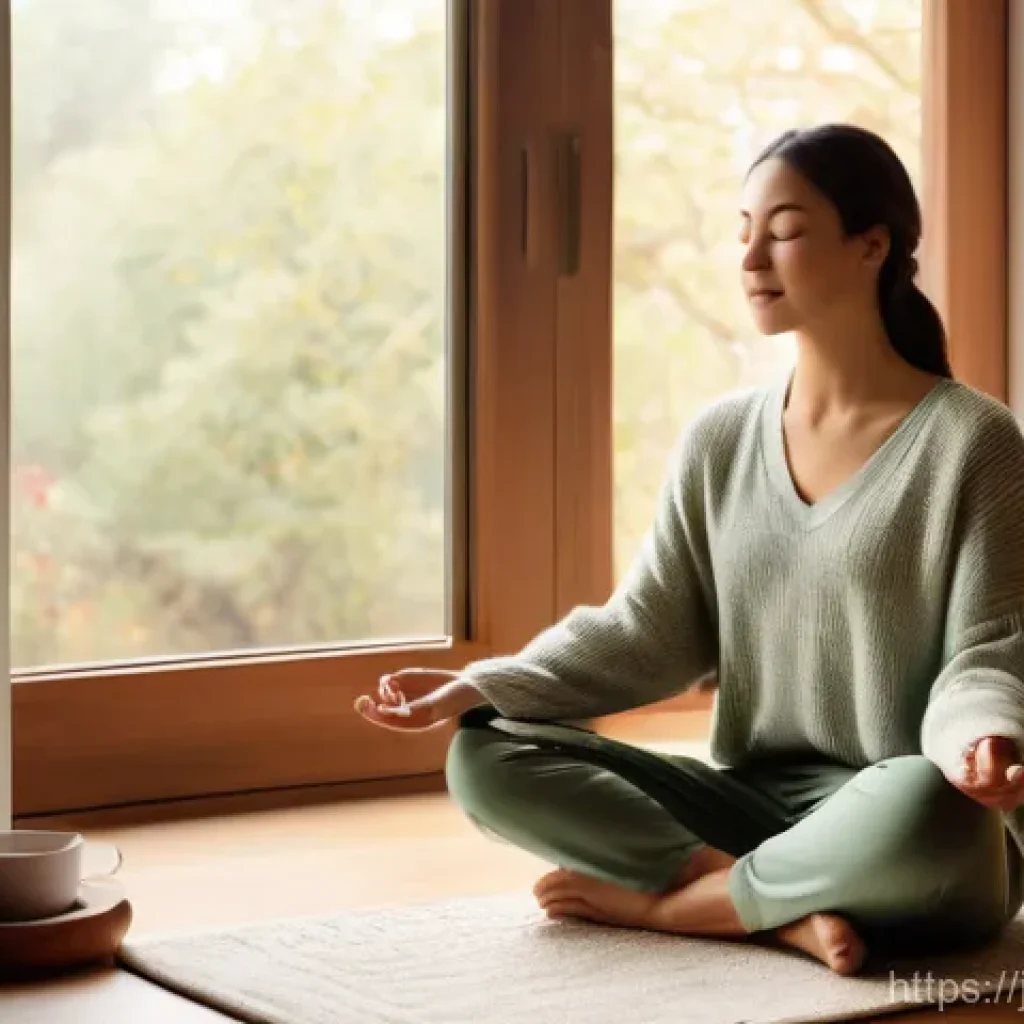 웰빙코디네이터와 시간 관리 전략 - **Prompt 1: A Serene Morning Wellness Routine**
"A young woman, appearing to be in her late 20s ...