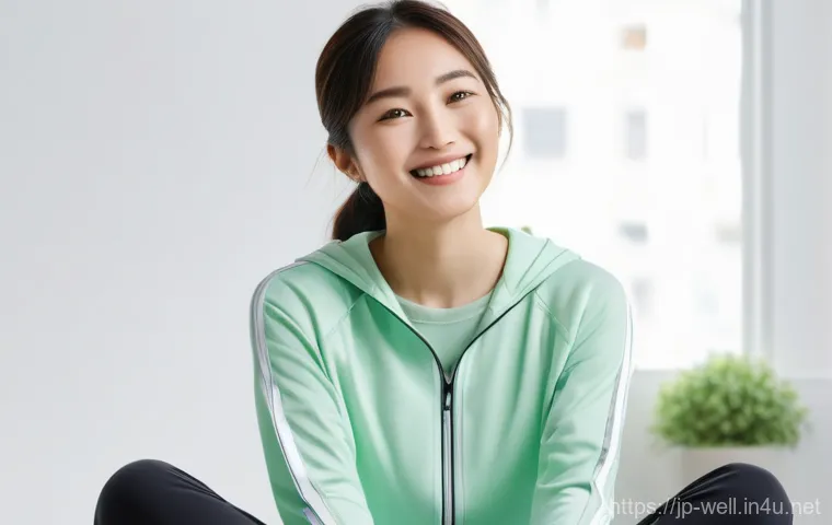 웰빙코디네이터와 헬스 데이터 활용 - **Prompt:** A young Japanese woman in her mid-20s, dressed in comfortable, modest activewear (such a...