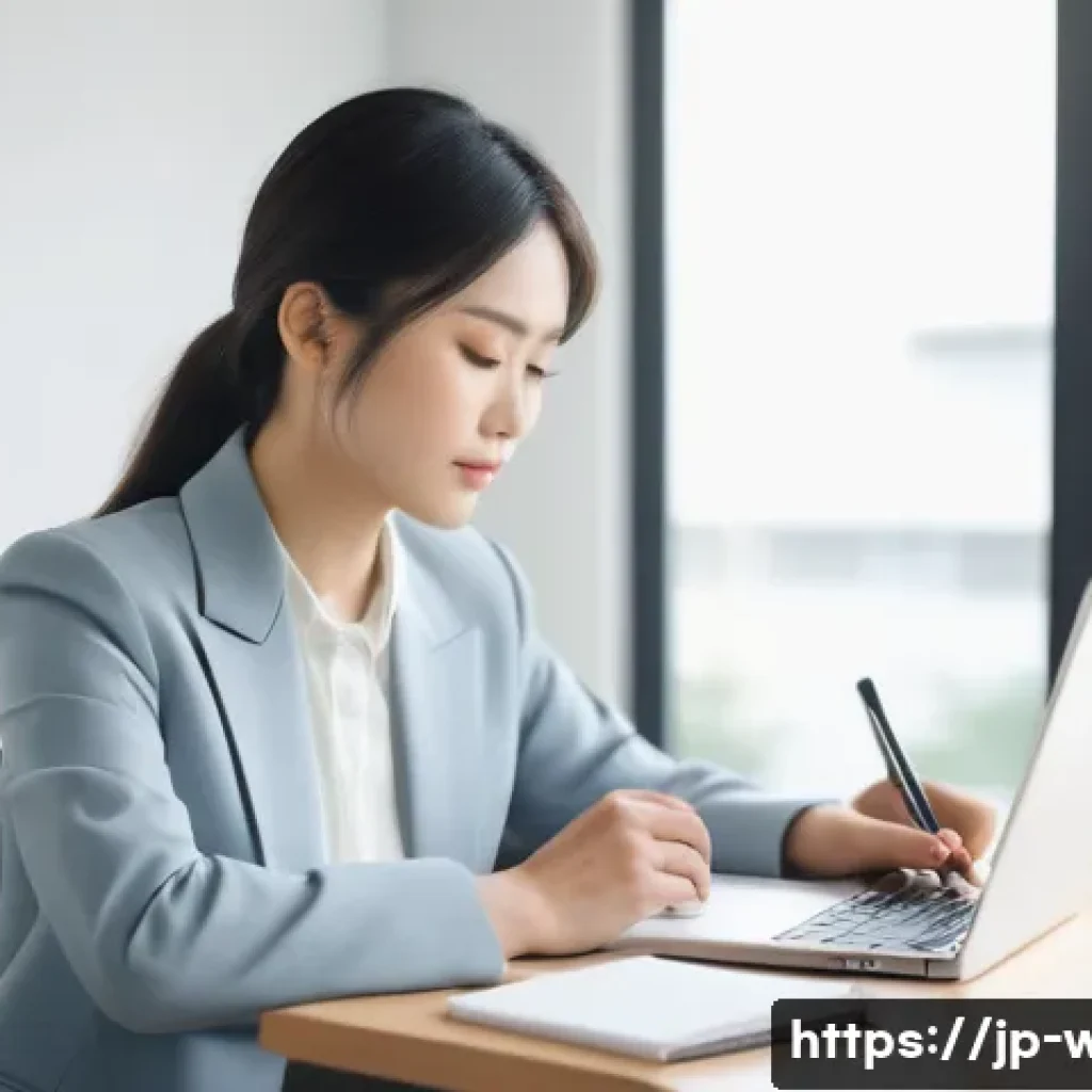 웰빙코디네이터와 직업 만족도 높이는 법 - A modern Japanese office scene featuring a young wellbeing coordinator, a Japanese woman in professi...