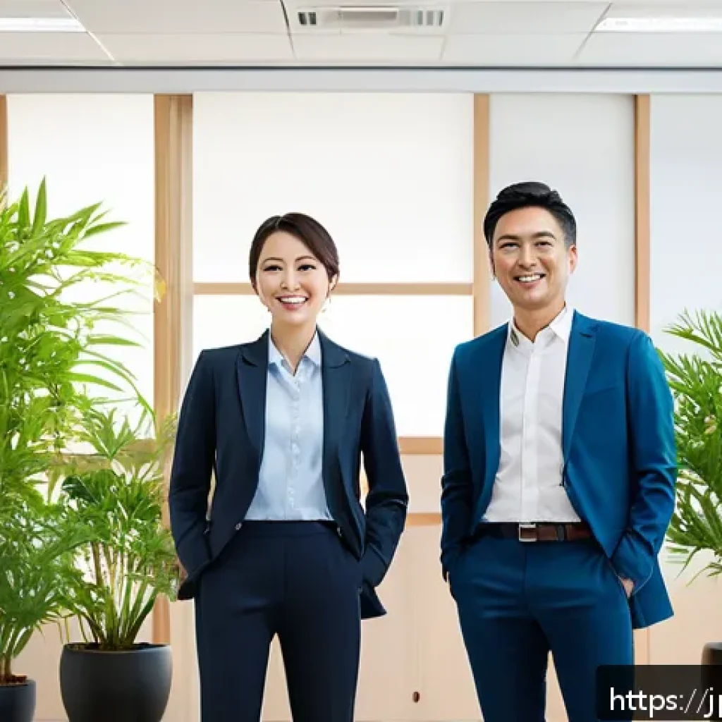 웰빙코디네이터와 비즈니스 협력 기회 - A modern Japanese office environment with diverse employees engaging in a team-building workshop foc...