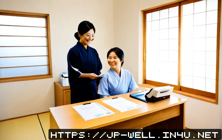 웰빙코디네이터와 직무 관련 자격증 추천 - Photorealistic Japanese wellness coordinator in a bright, calm community health center, warmly advis...