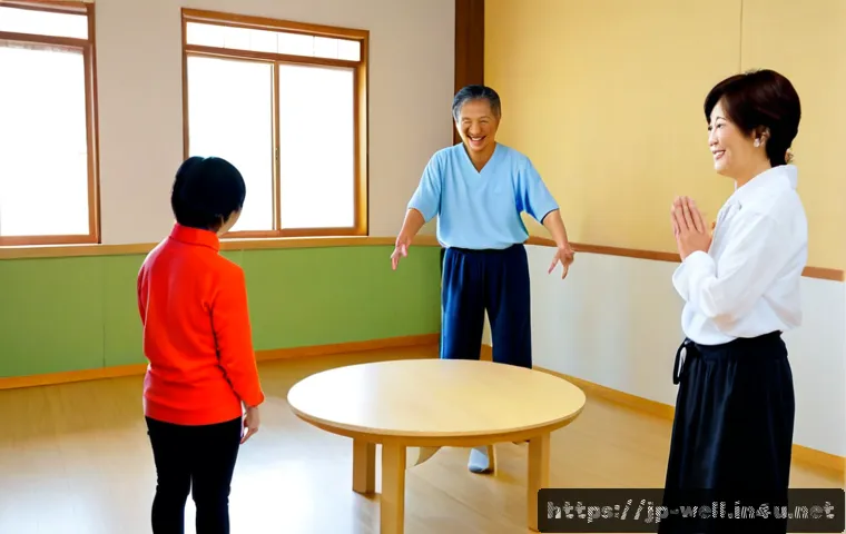 웰빙코디네이터가 주도하는 워크숍 - Photorealistic wellness workshop led by a friendly Japanese wellness coordinator, standing beside a ...